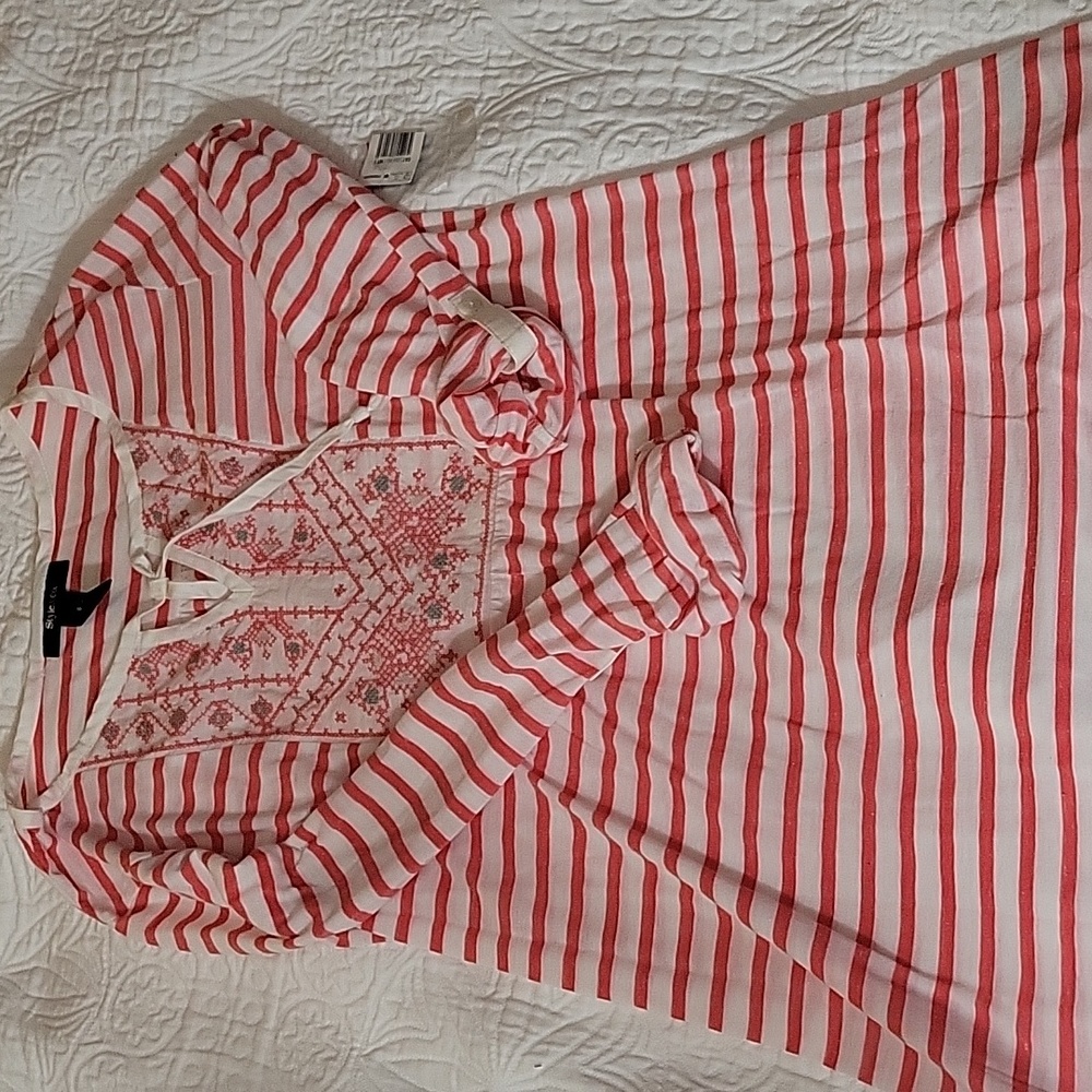 Striped peasant top